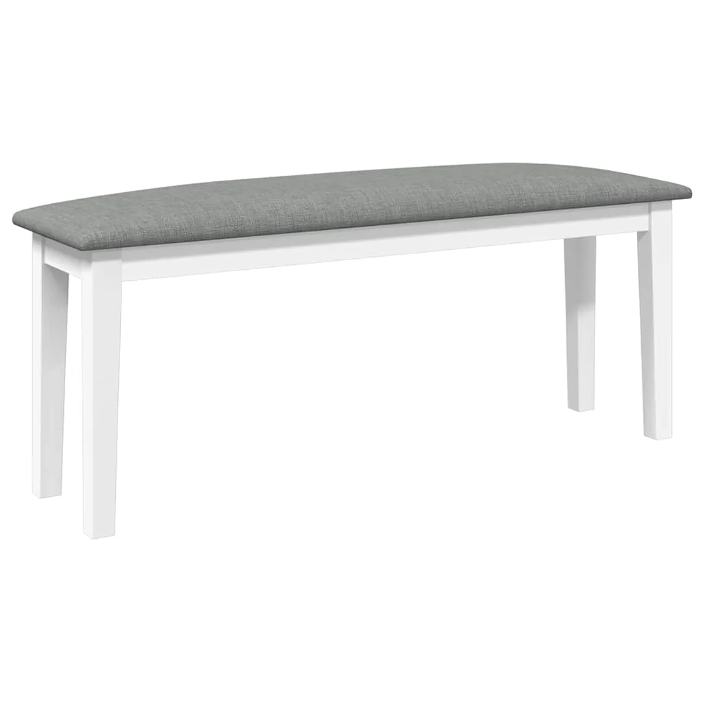 bænk 110 cm massivt gummitræ hvid - Image 2