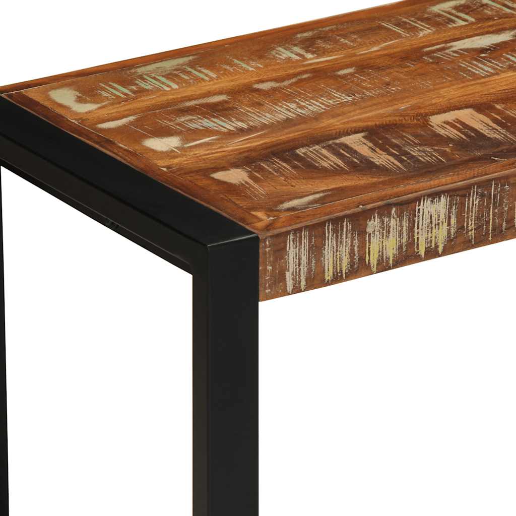 bænk 60x35x45 cm massivt genbrugstræ flerfarvet - Image 6