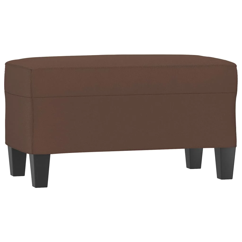bænk 70x35x41 cm kunstlæder brun - Image 2