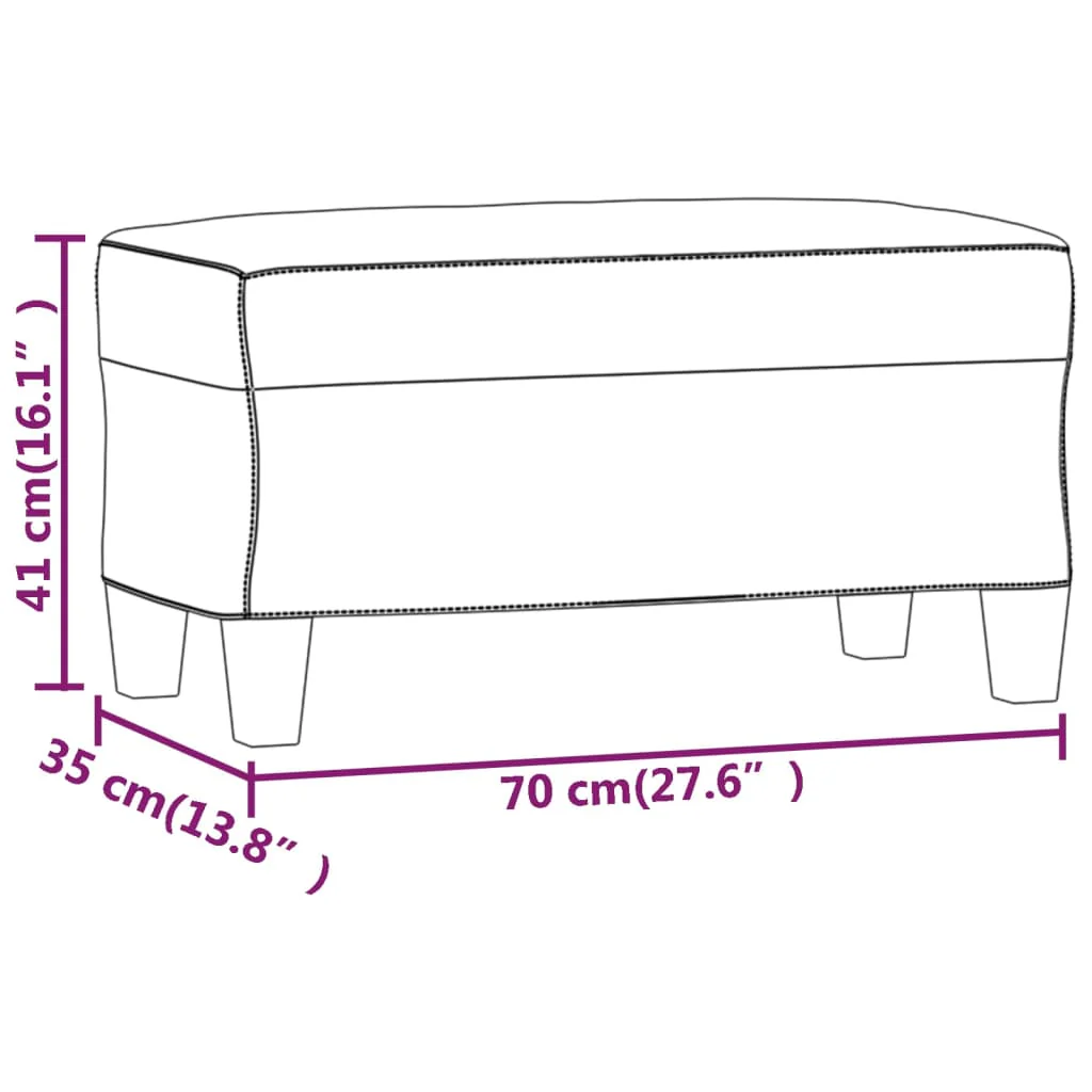 bænk 70x35x41 cm stof vinrød - Image 7