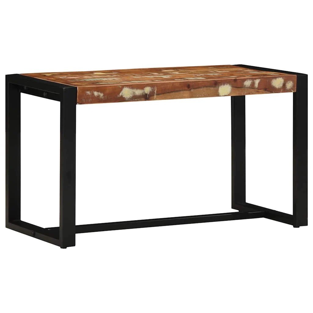 bænk 80x35x45 cm massivt genbrugstræ flerfarvet - Image 3
