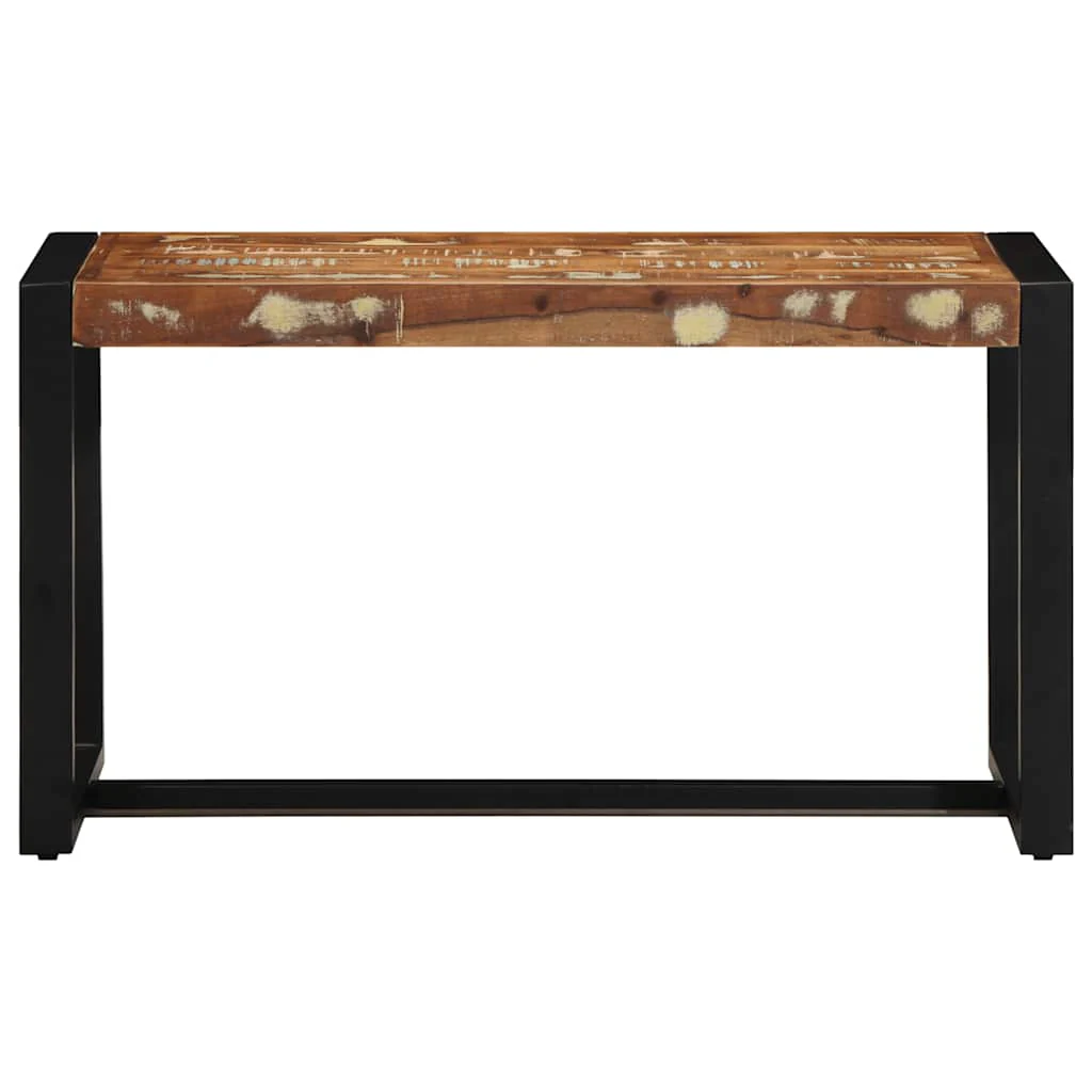 bænk 80x35x45 cm massivt genbrugstræ flerfarvet - Image 4