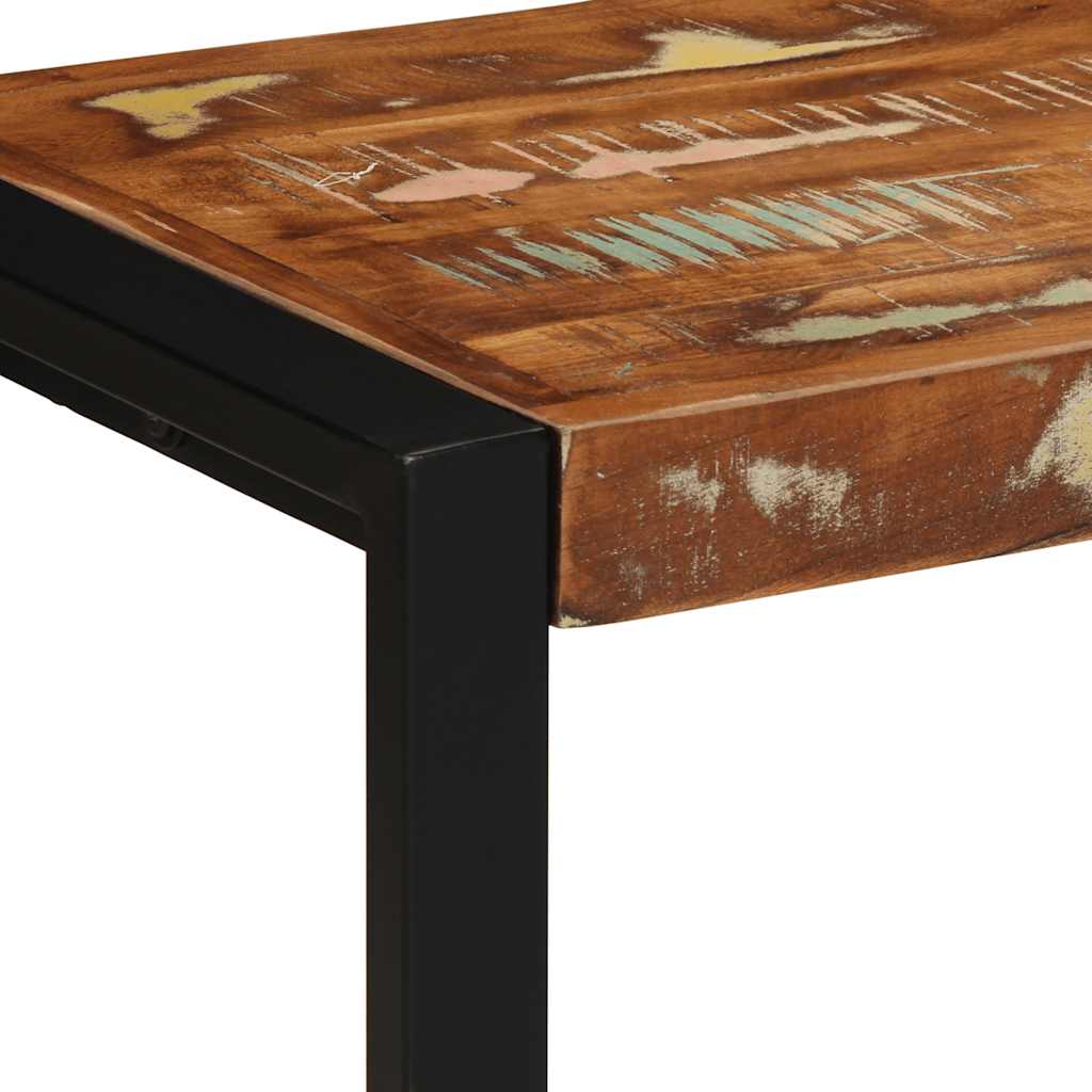 bænk 80x35x45 cm massivt genbrugstræ flerfarvet - Image 6