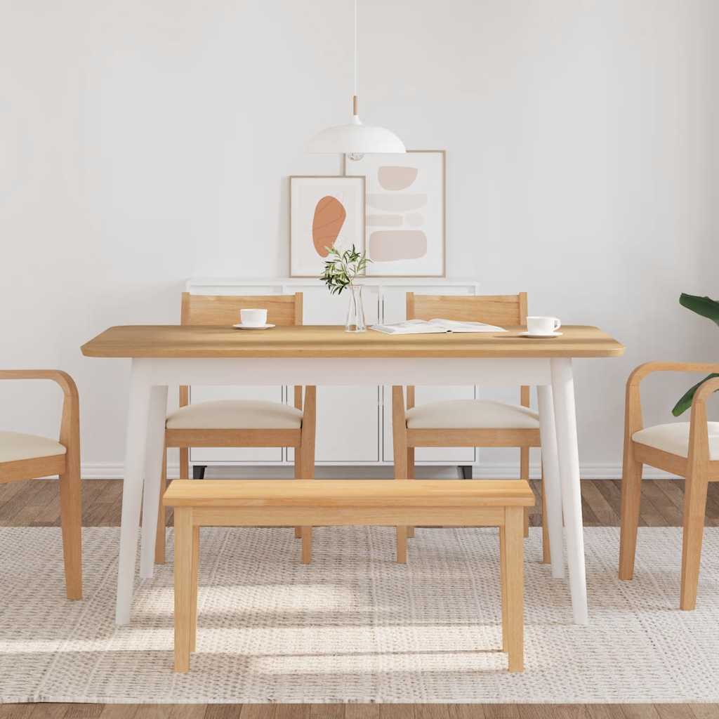bænk 90 cm massivt gummitræ - Image 3