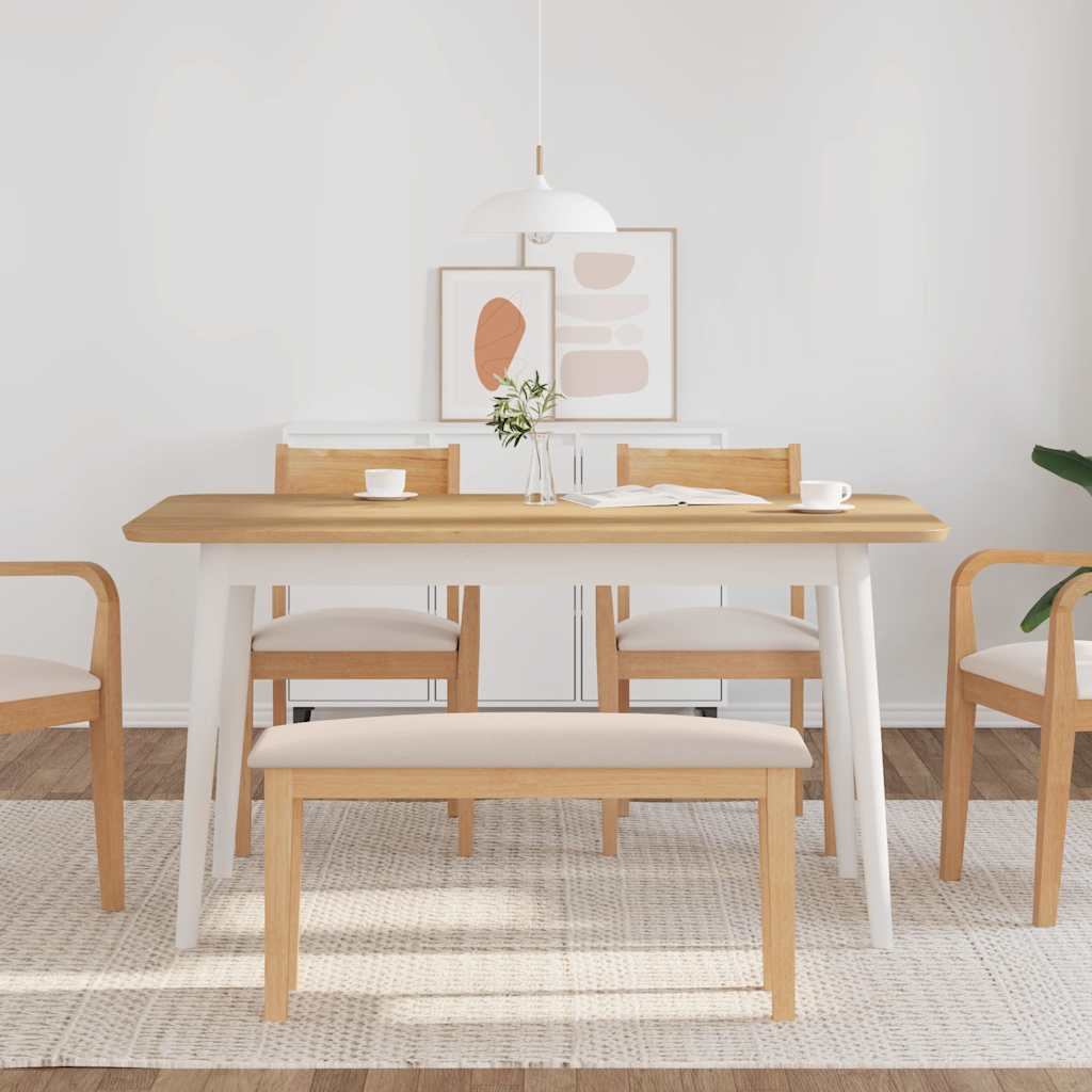 bænk 90 cm massivt gummitræ - Image 3