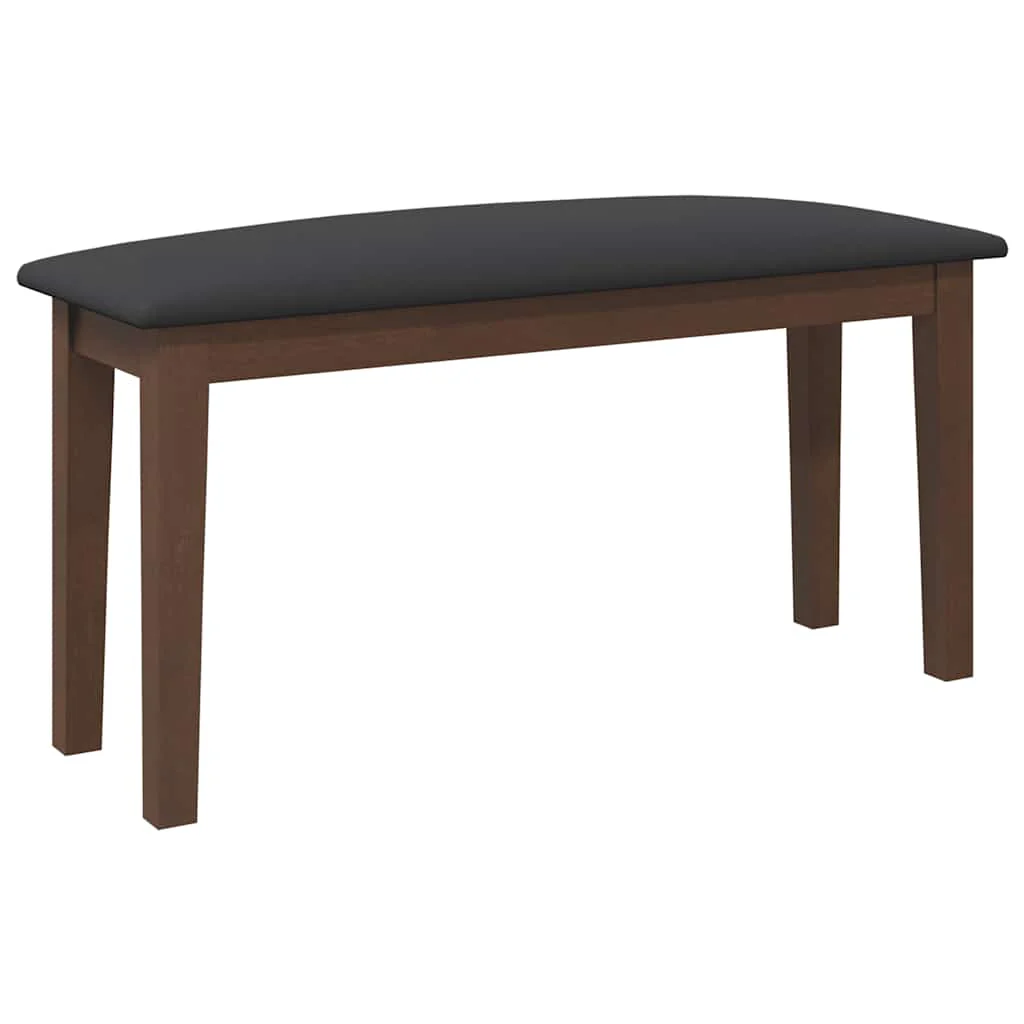 bænk 90 cm massivt gummitræ brun - Image 2