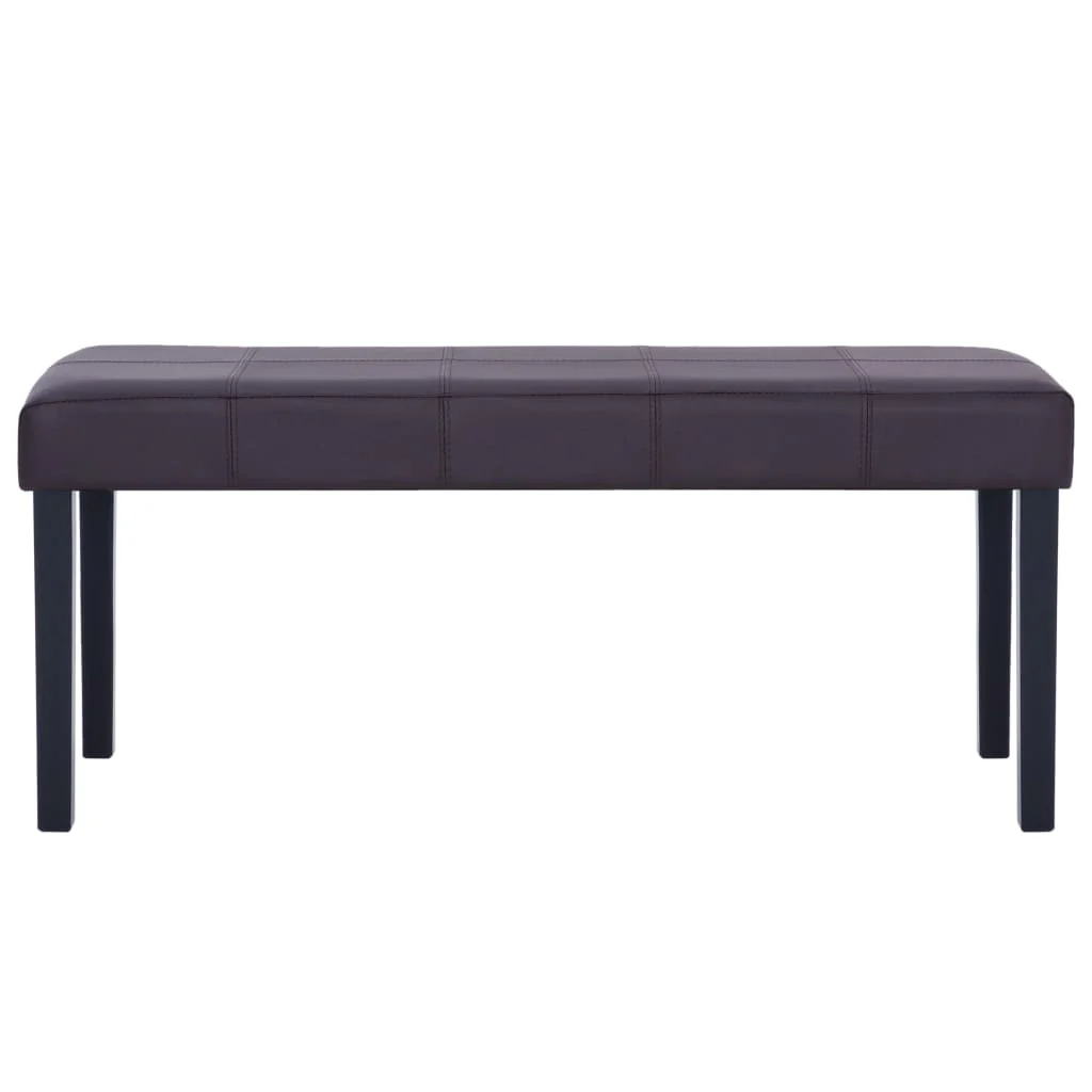 bænk i kunstlæder 106 cm brun - Image 3