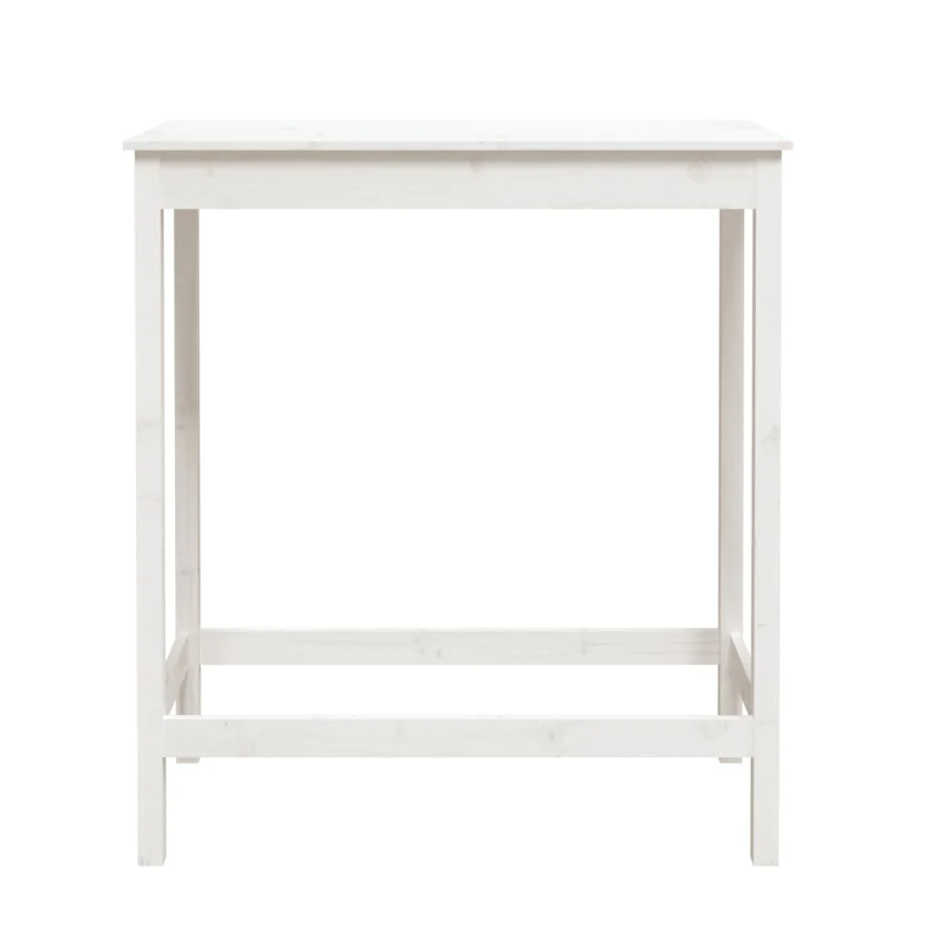 barbord 100x50x110 cm massivt fyrretræ hvid - Image 5