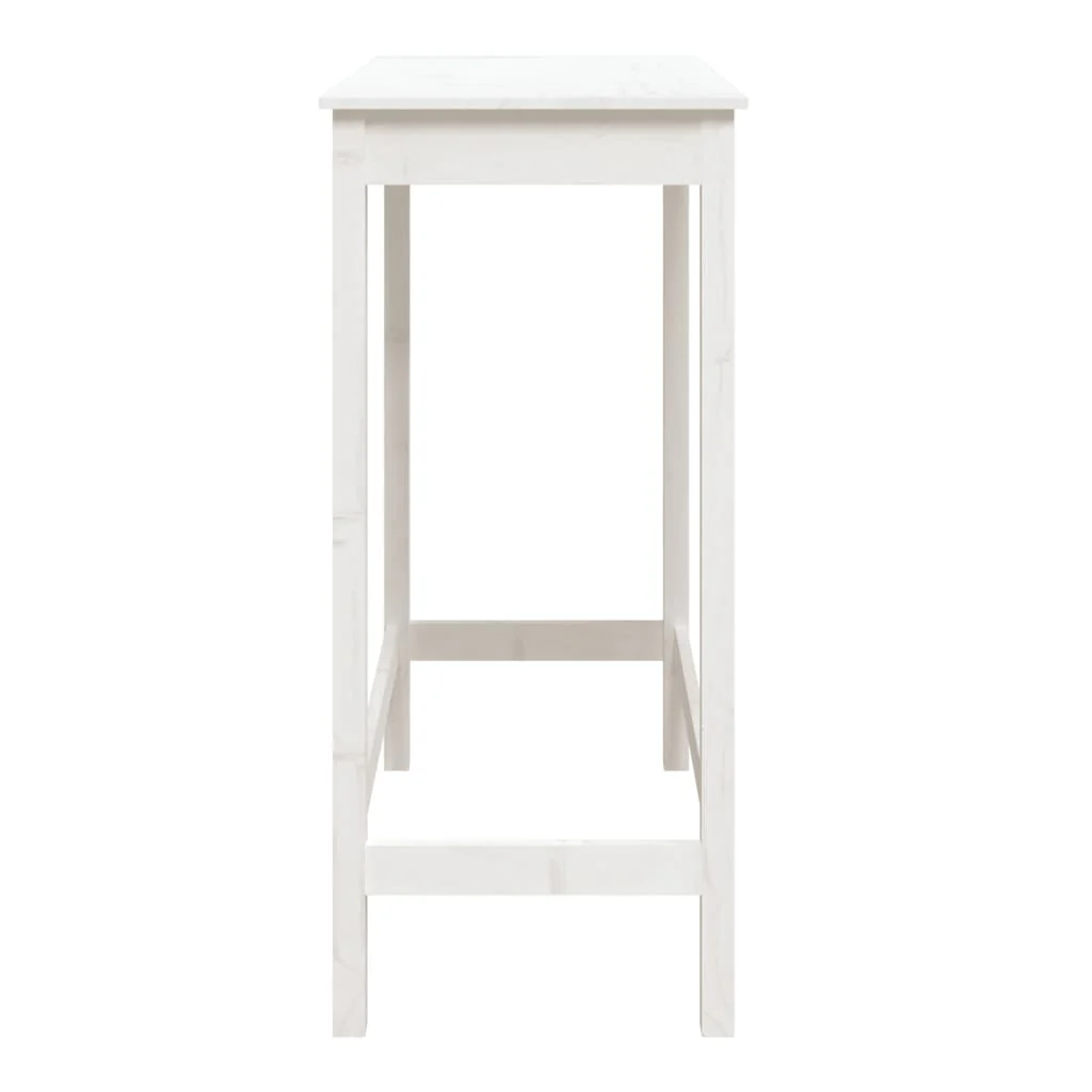 barbord 100x50x110 cm massivt fyrretræ hvid - Image 6