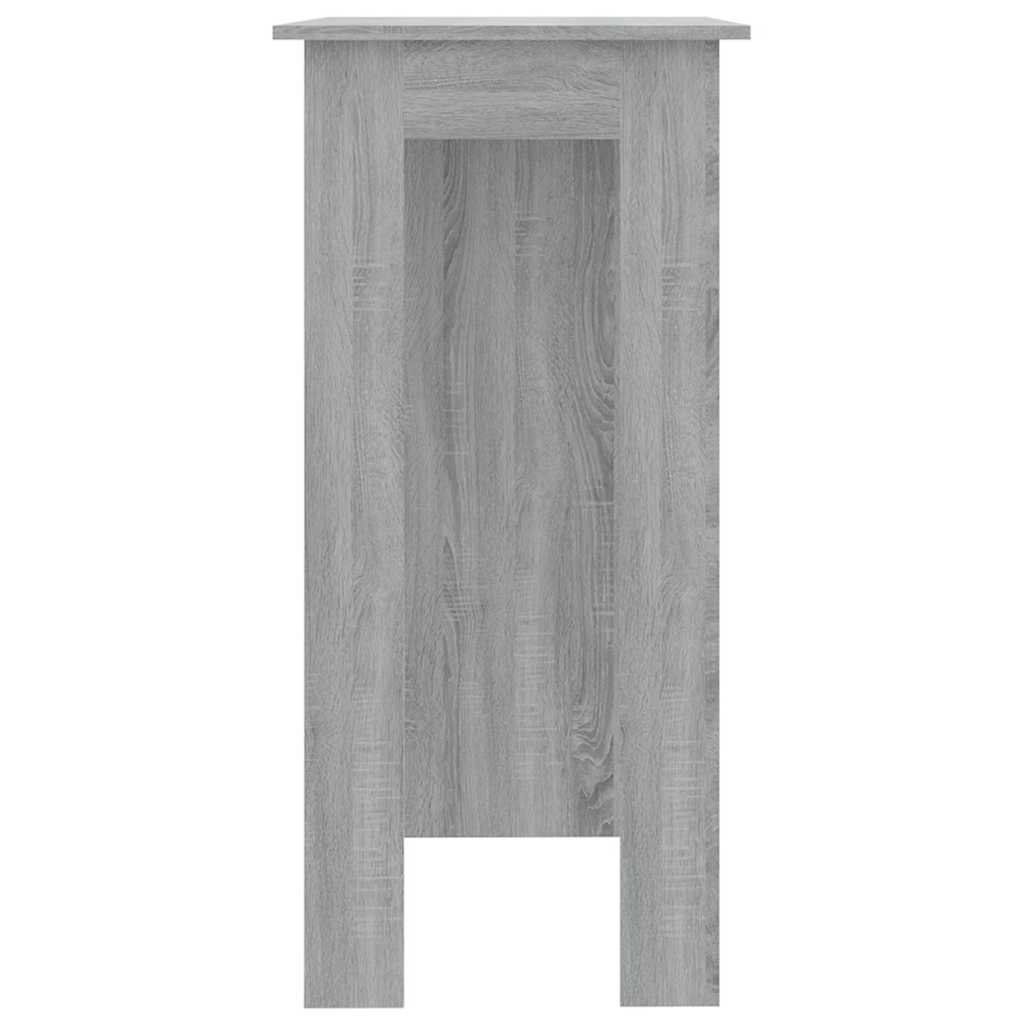 barbord m. hylde 102x50x103,5 cm konstrueret træ grå sonoma-eg - Image 4