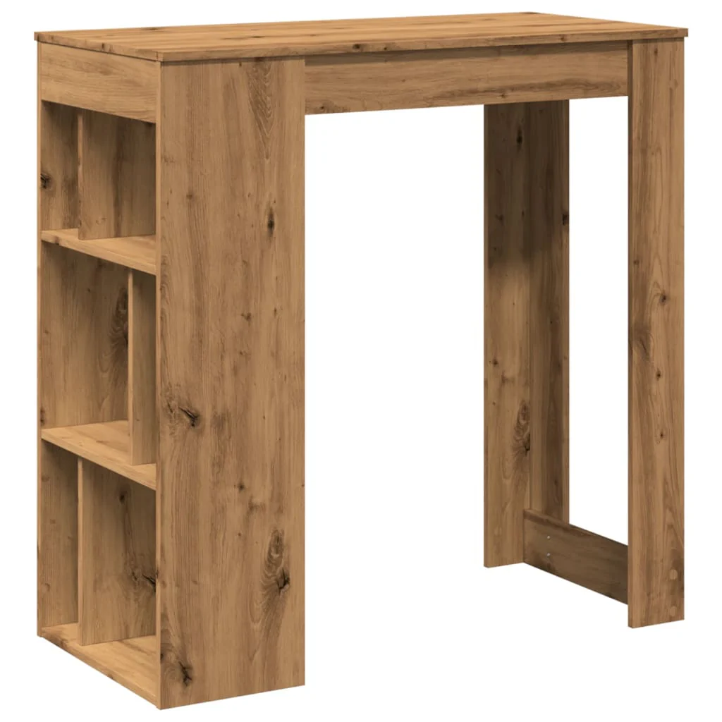 barbord m. stativer 102x50x103,5 cm konstrueret træ egetræslook - Image 2