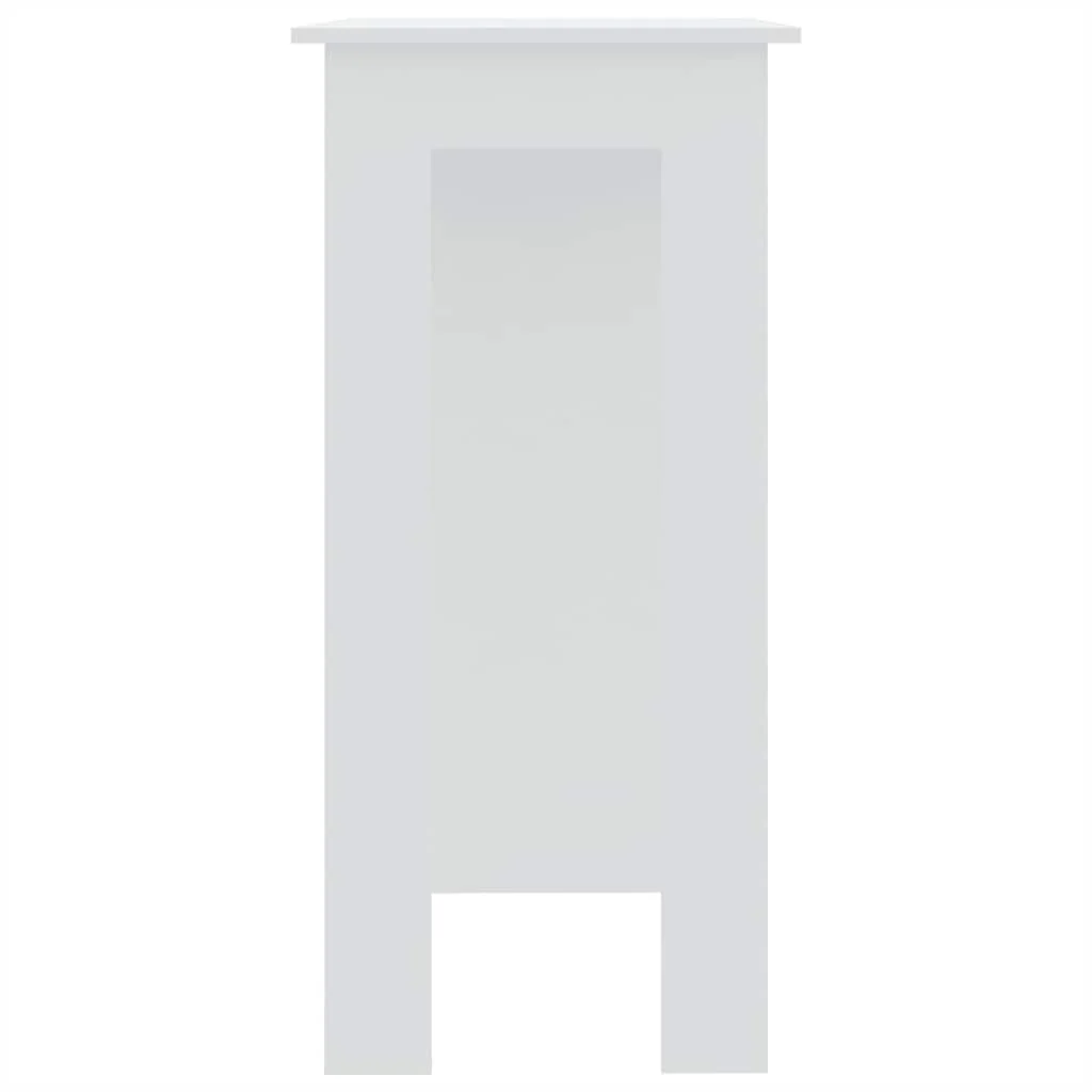barbord med hylde 102x50x103,5 cm konstrueret træ hvid - Image 4