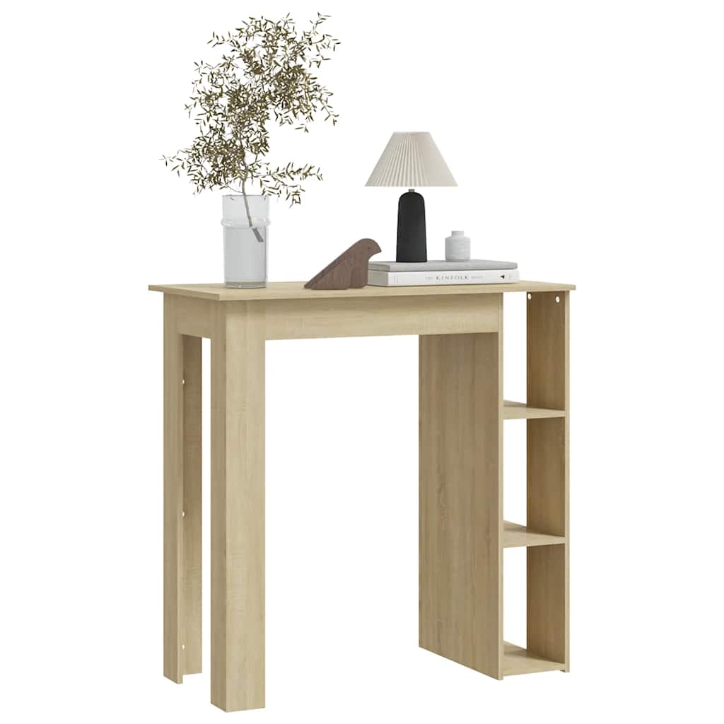 barbord med hylde 102x50x103,5 cm konstrueret træ sonoma-eg - Image 5