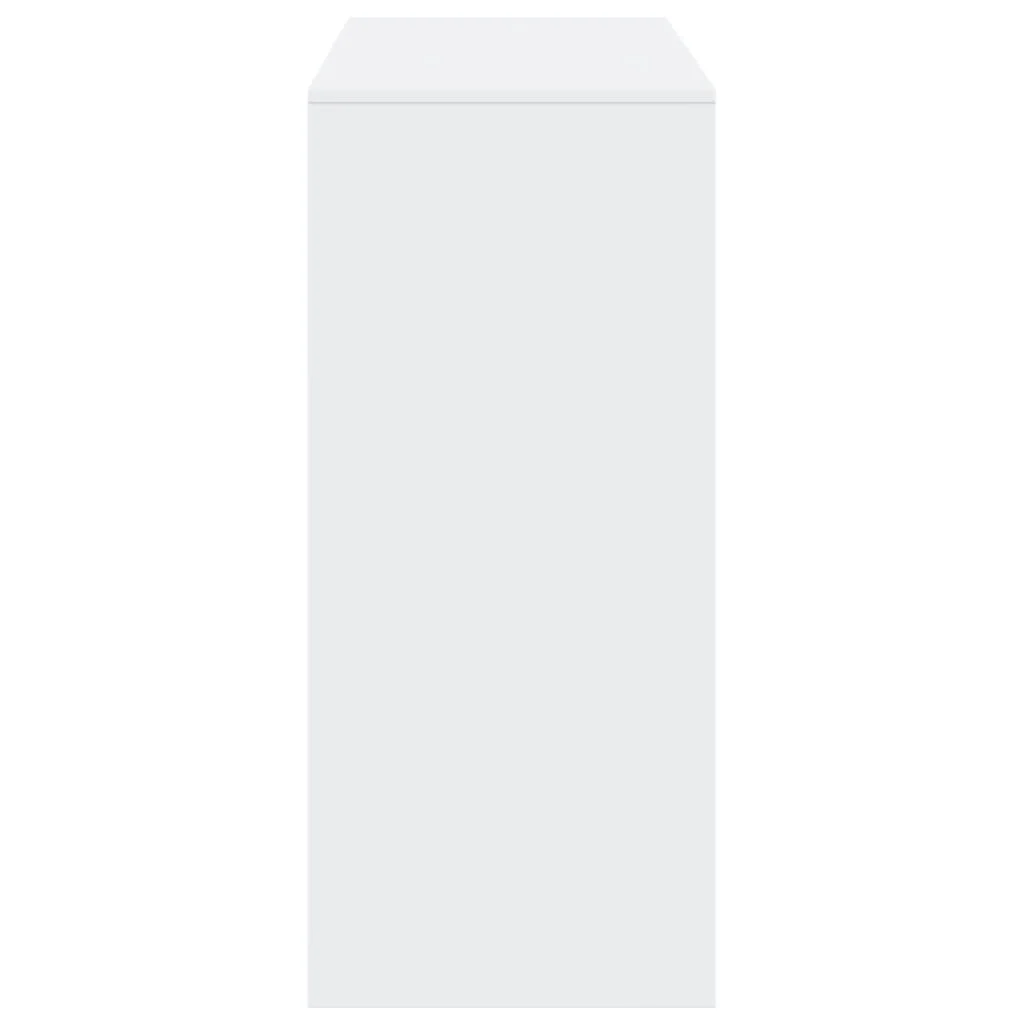 barbord med hylde 124x46x103,5 cm konstrueret træ hvid - Image 5