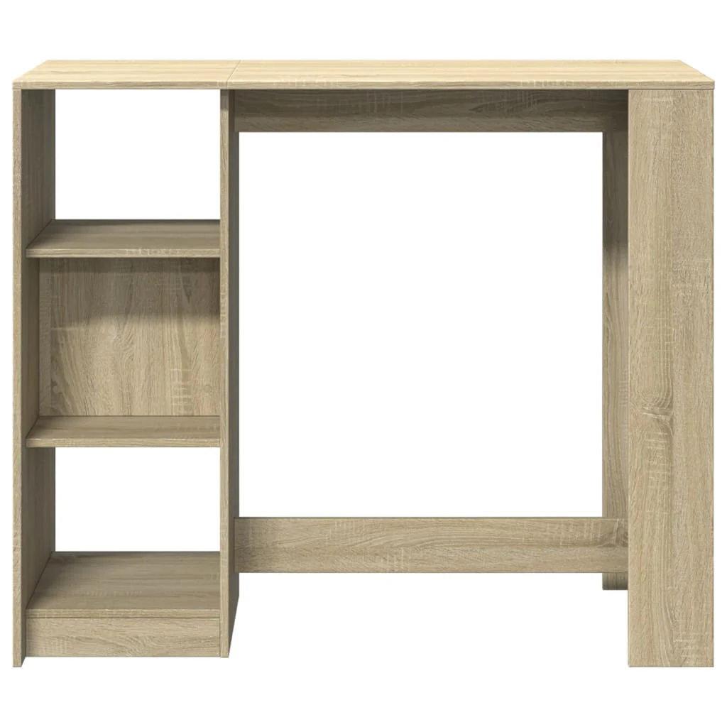 barbord med hylde 124x46x103,5 cm konstrueret træ sonoma-eg - Image 4