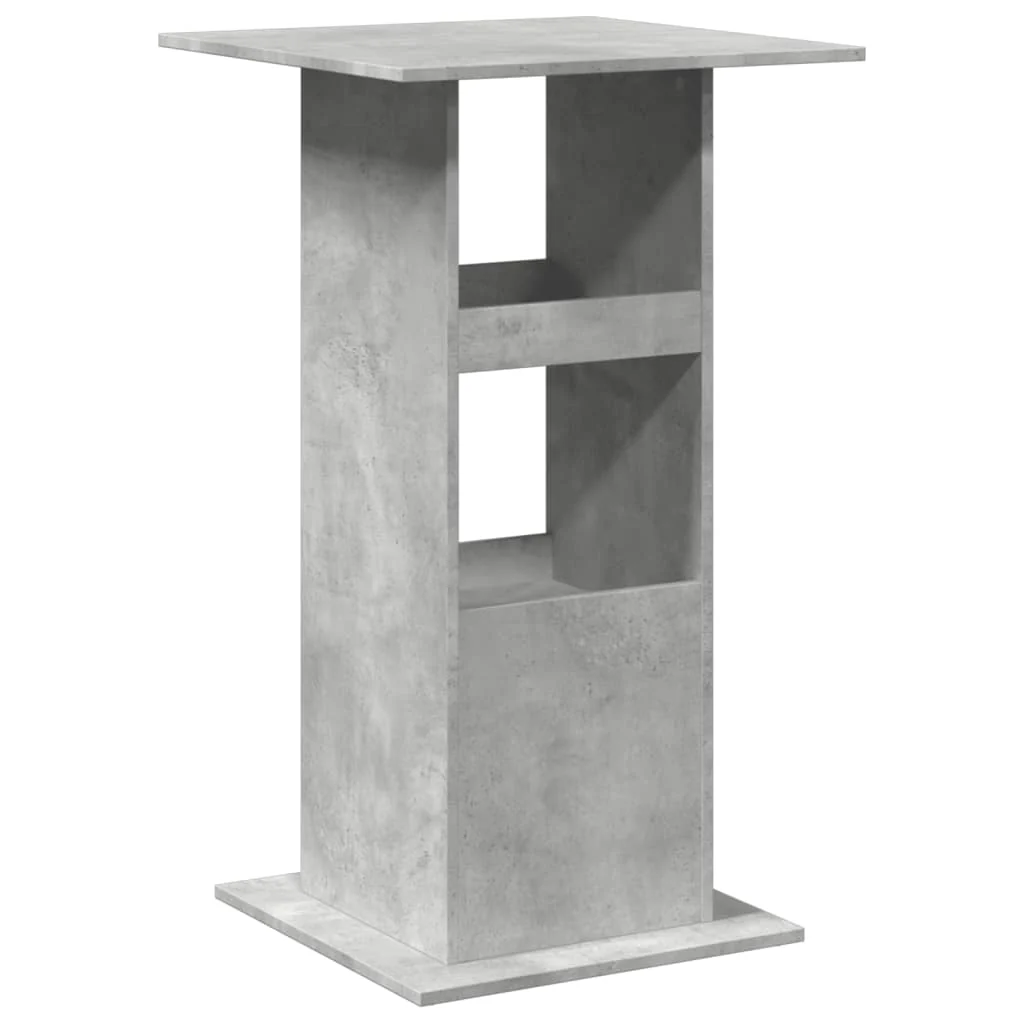 barbord med opbevaring 60x60x102 cm konstrueret træ betongrå - Image 6