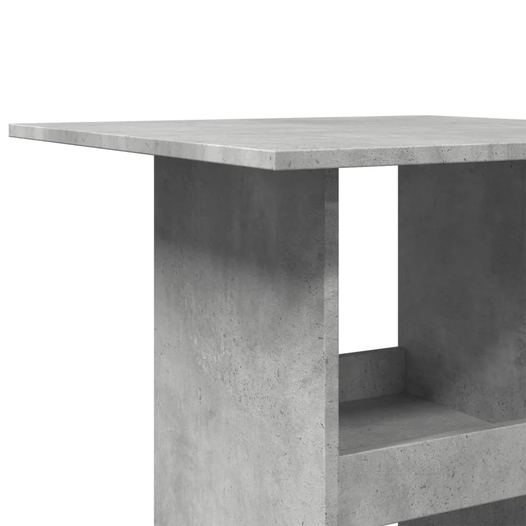 barbord med opbevaring 60x60x102 cm konstrueret træ betongrå - Image 7