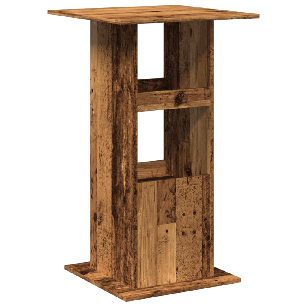 barbord med opbevaring 60x60x102 cm konstrueret træ gammelt træ - Image 6