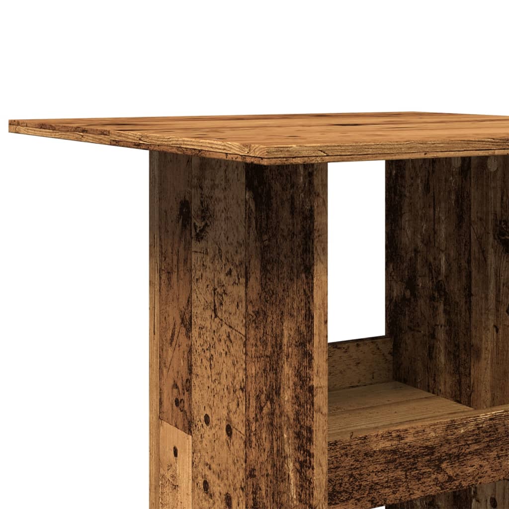 barbord med opbevaring 60x60x102 cm konstrueret træ gammelt træ - Image 7