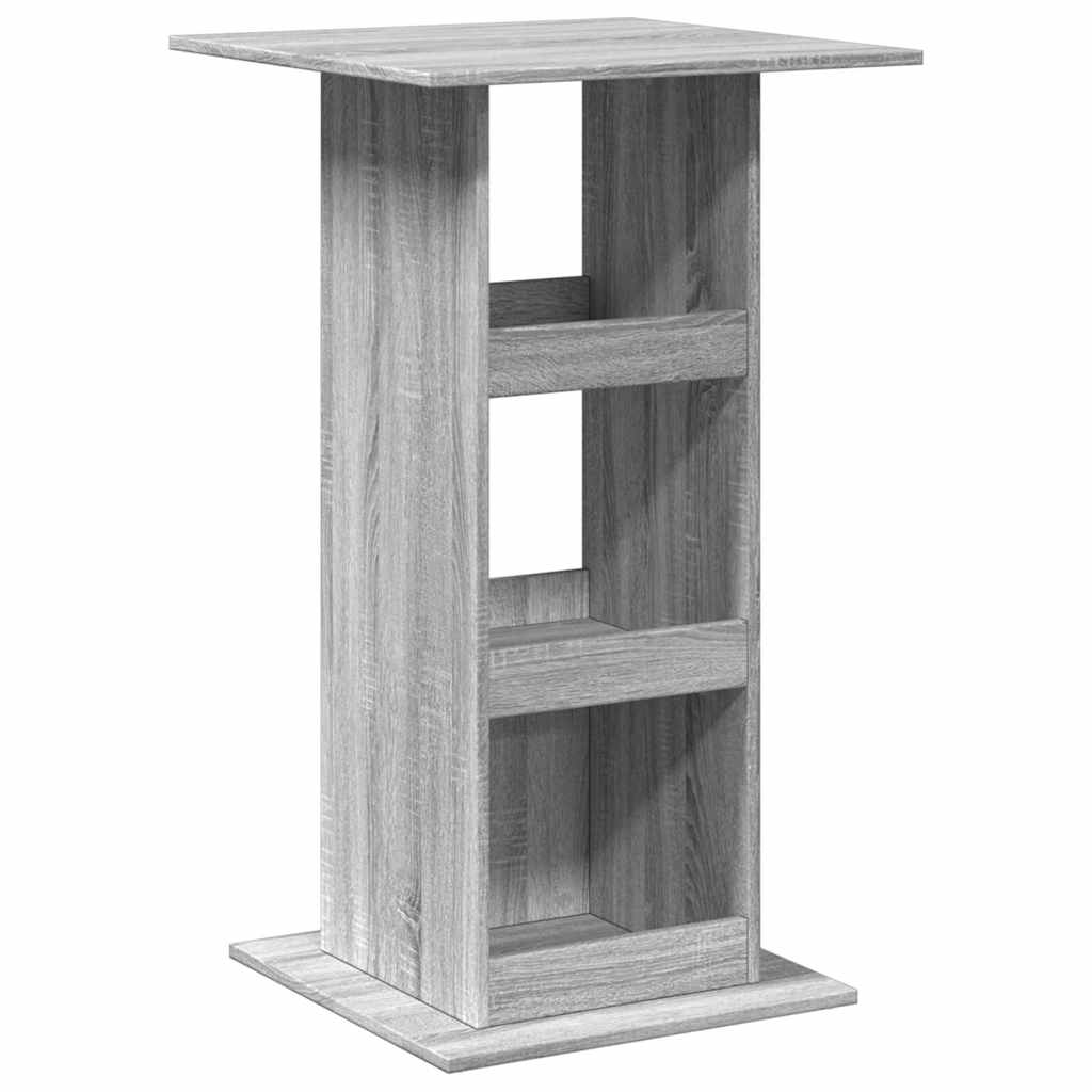barbord med opbevaring 60x60x102 cm konstrueret træ grå - Image 2