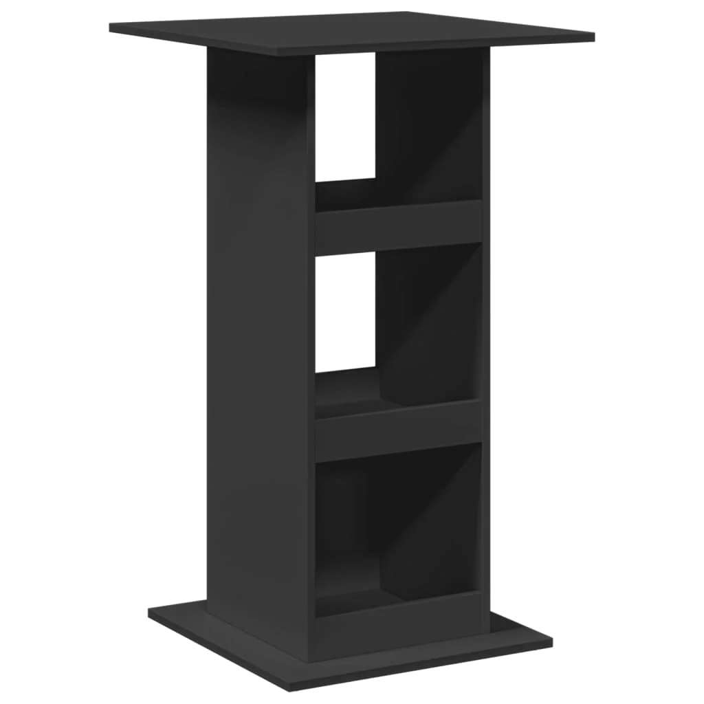 barbord med opbevaring 60x60x102 cm konstrueret træ sort - Image 2