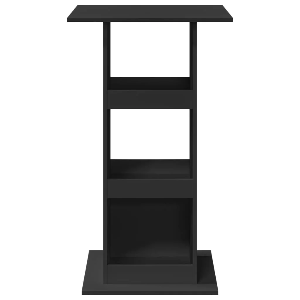 barbord med opbevaring 60x60x102 cm konstrueret træ sort - Image 4
