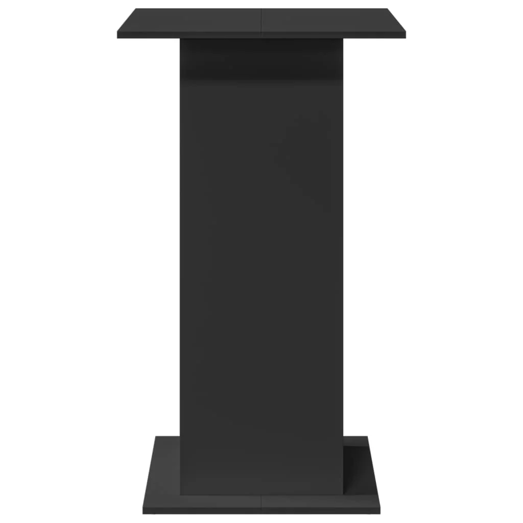 barbord med opbevaring 60x60x102 cm konstrueret træ sort - Image 5