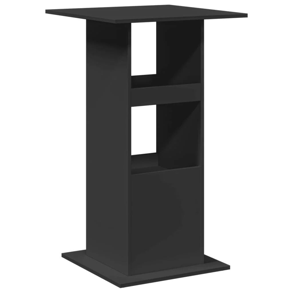 barbord med opbevaring 60x60x102 cm konstrueret træ sort - Image 6
