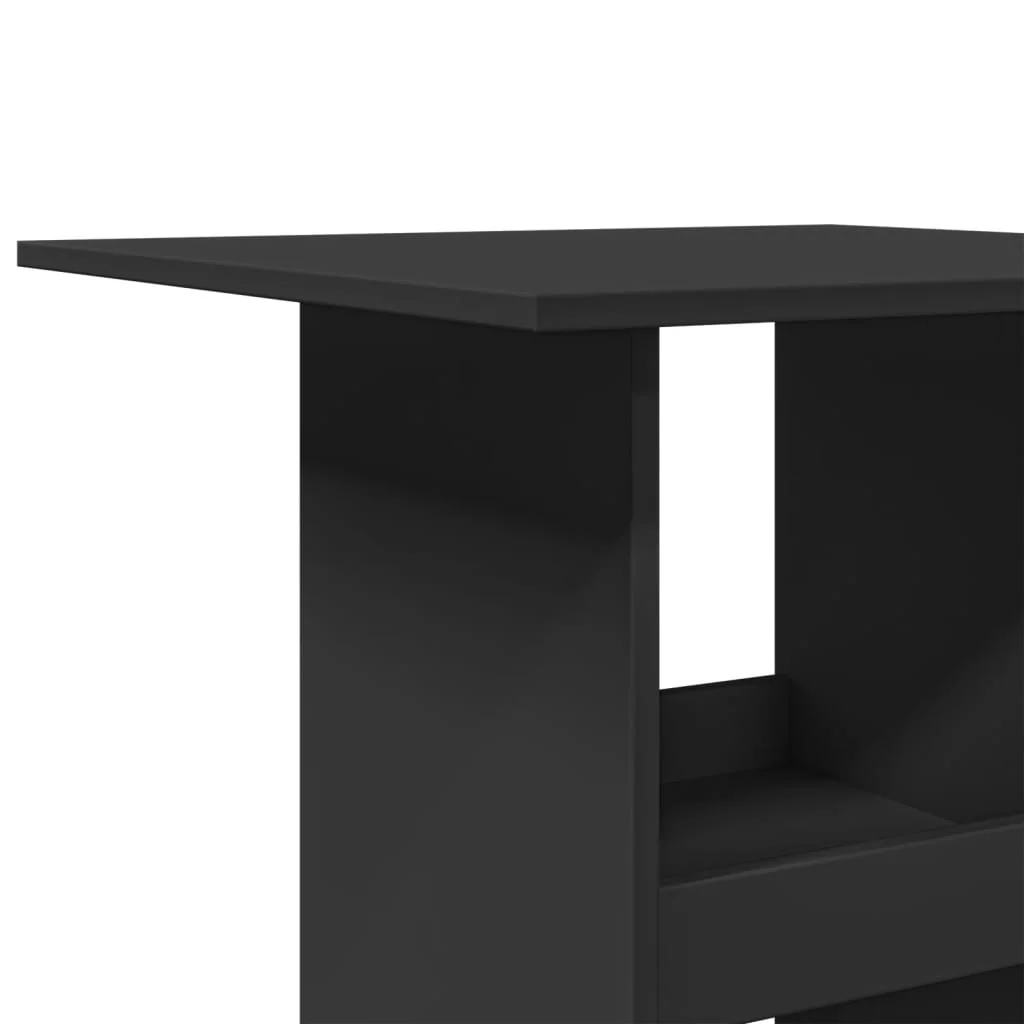 barbord med opbevaring 60x60x102 cm konstrueret træ sort - Image 7