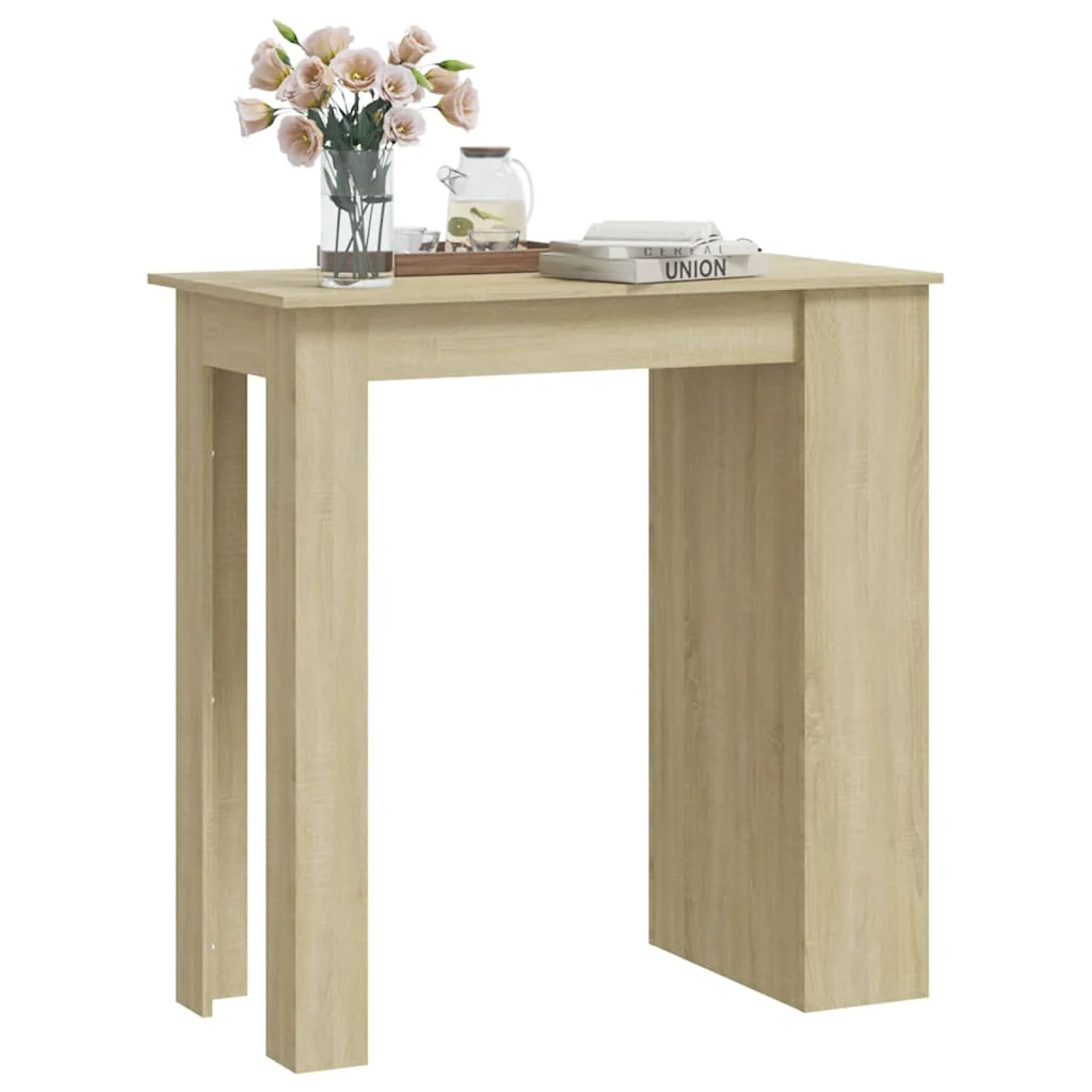barbord med opbevaringsstativ 102x50x103,5 cm konstrueret træ - Image 3
