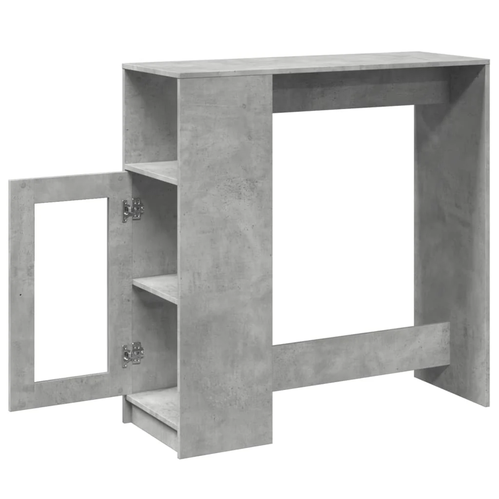 barbord med stativer 101x40x103,5 cm konstrueret træ betongrå - Image 5