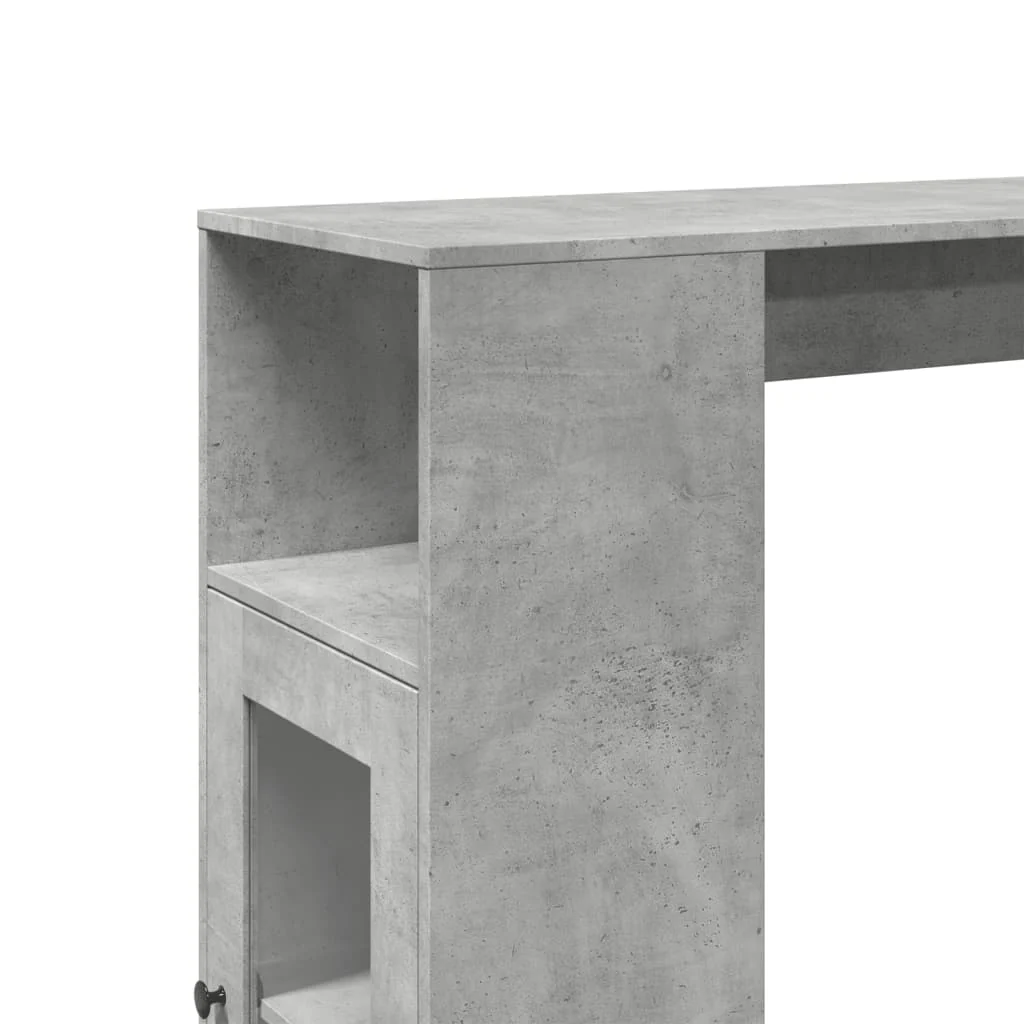 barbord med stativer 101x40x103,5 cm konstrueret træ betongrå - Image 8