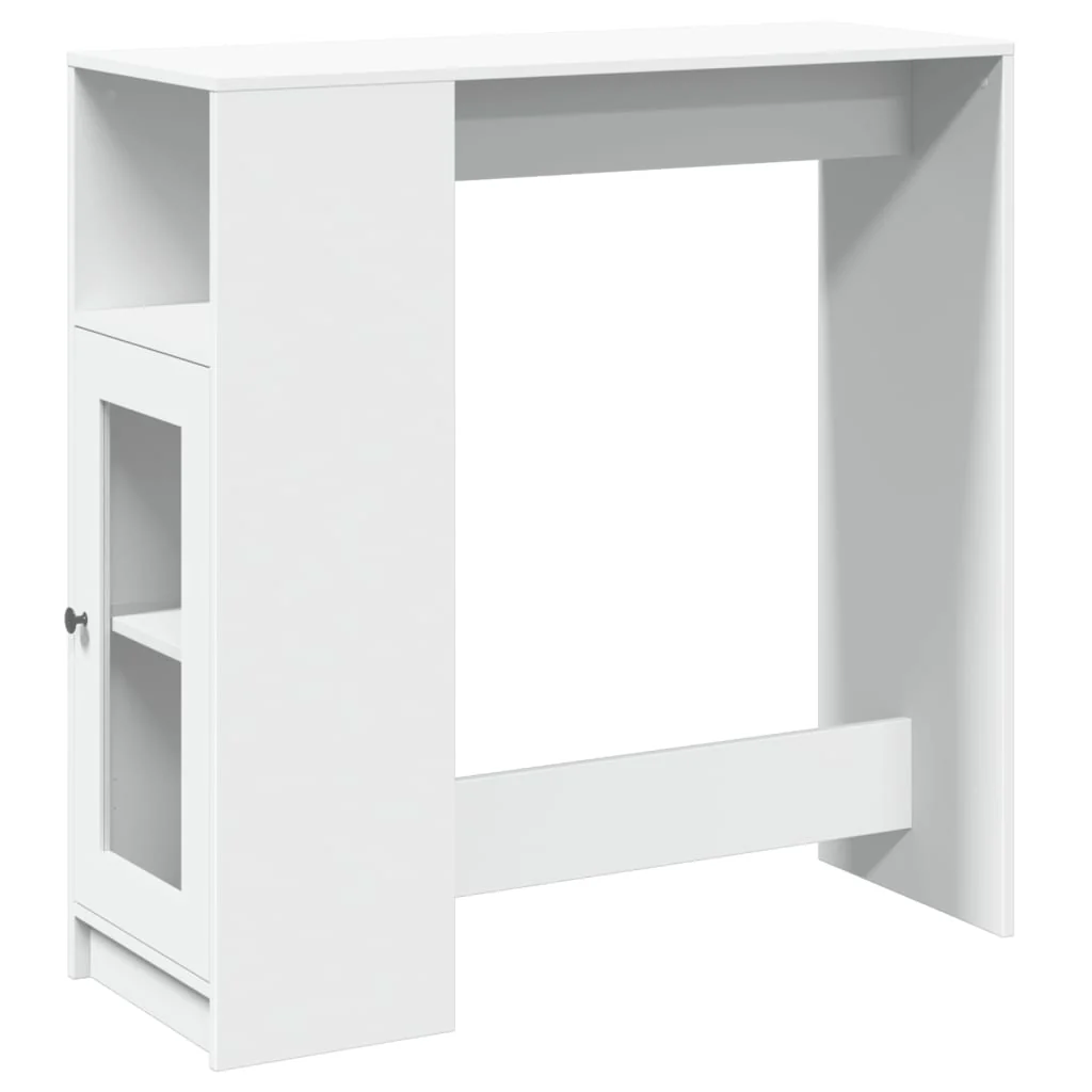 barbord med stativer 101x40x103,5 cm konstrueret træ hvid - Image 2