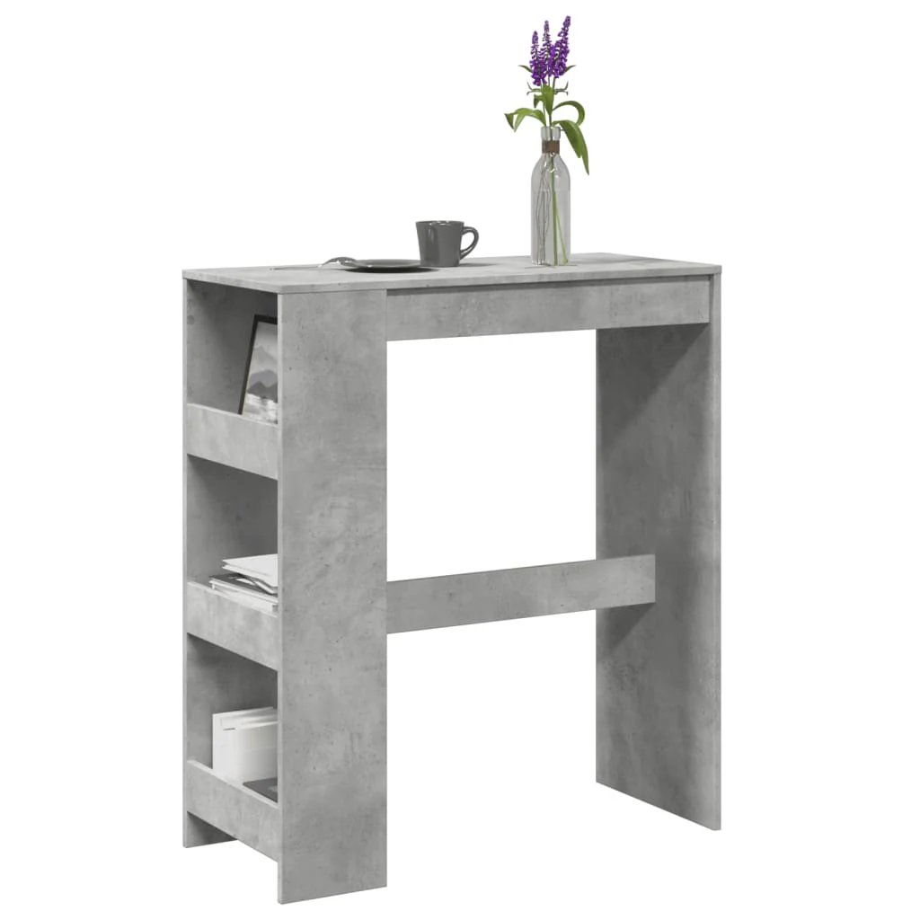 barbord med stativer 90x40x103,5 cm konstrueret træ betongrå