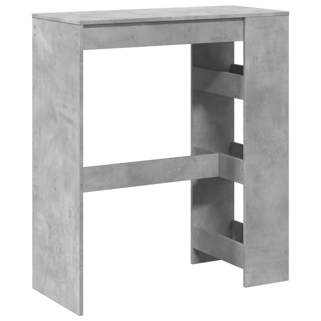 barbord med stativer 90x40x103,5 cm konstrueret træ betongrå - Image 6