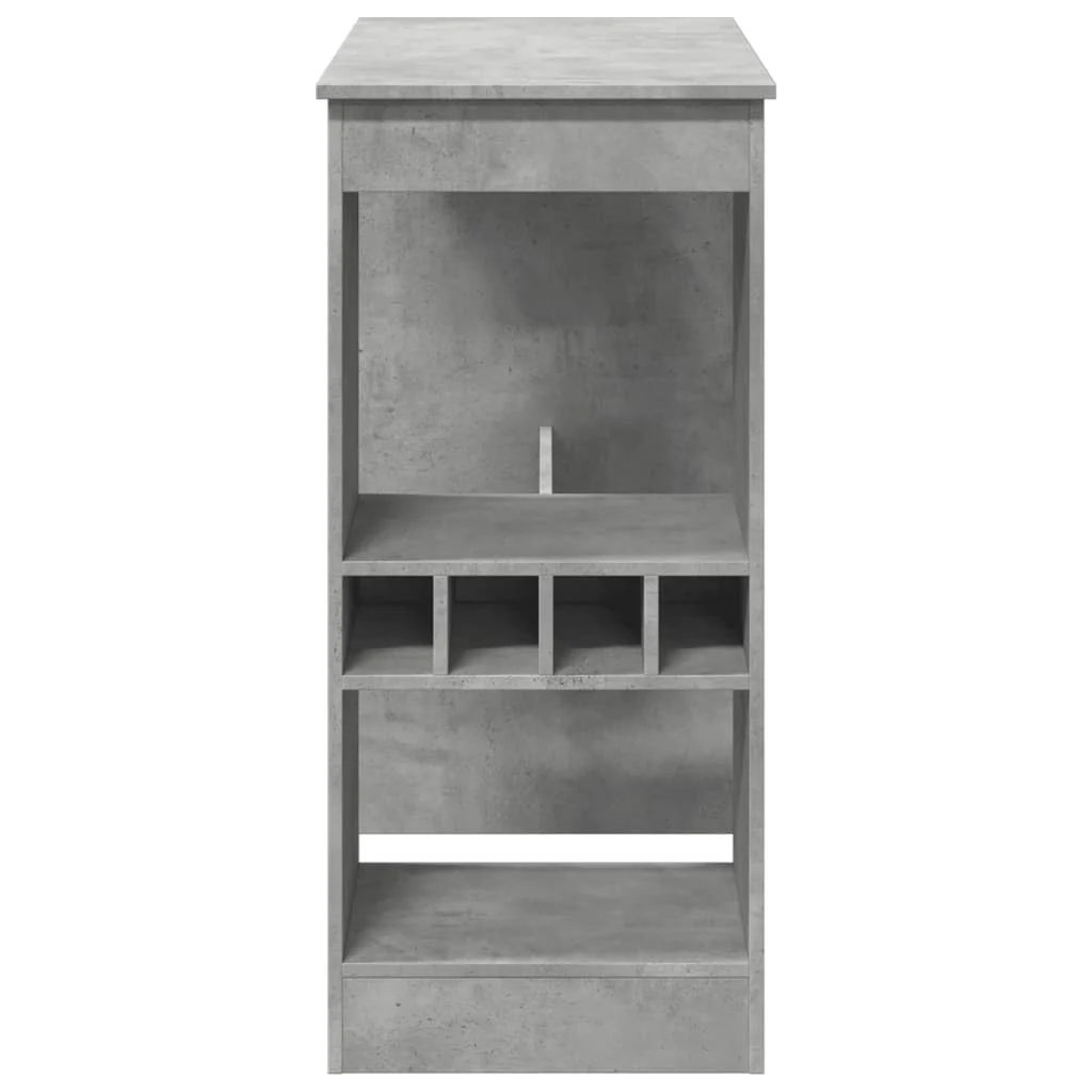 barbord med stativer 90x47,5x103,5 cm konstrueret træ betongrå - Image 5