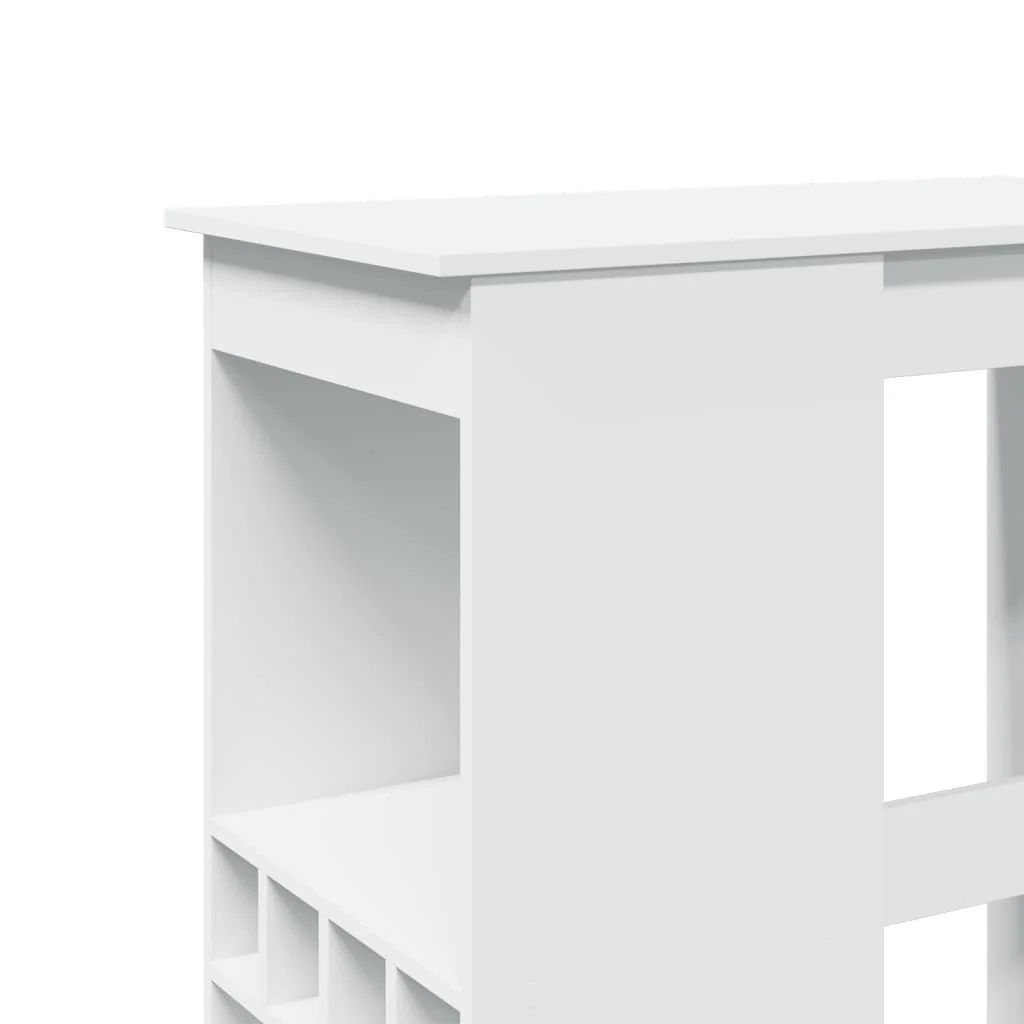 barbord med stativer 90x47,5x103,5 cm konstrueret træ hvid - Image 7