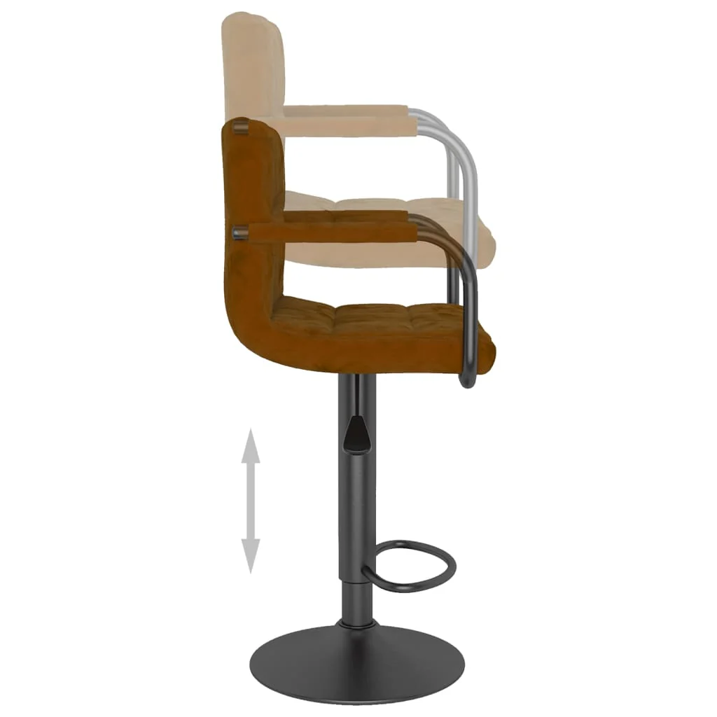 barstol fløjl brun - Image 6