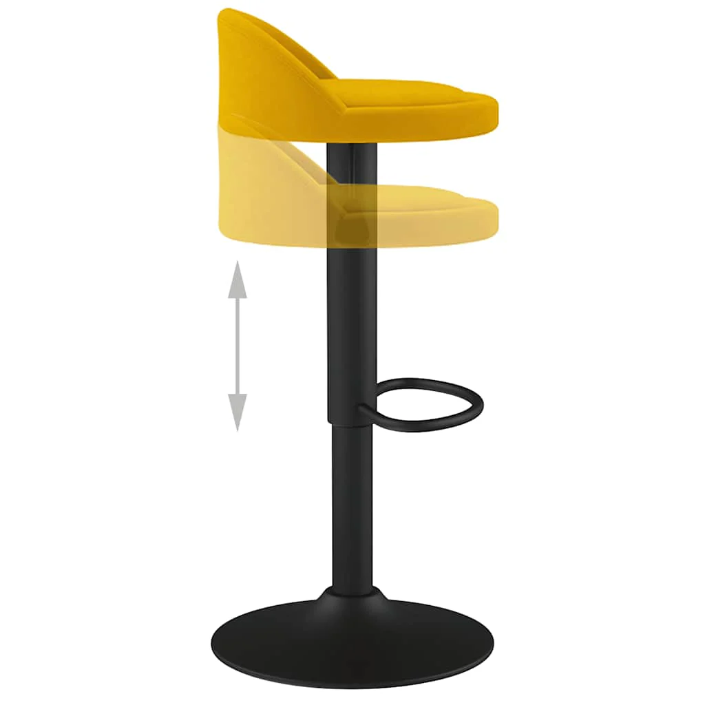 barstol fløjl gul - Image 6