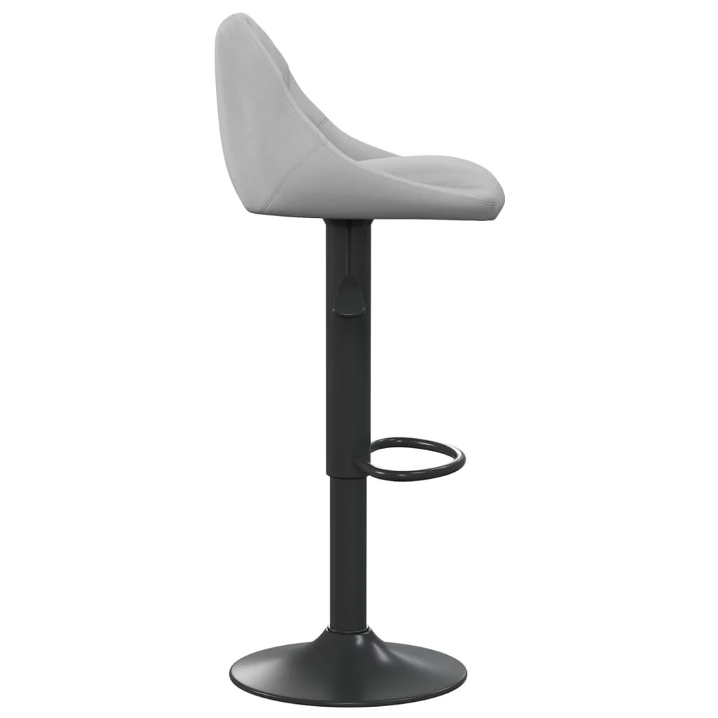 barstol fløjl lysegrå - Image 4
