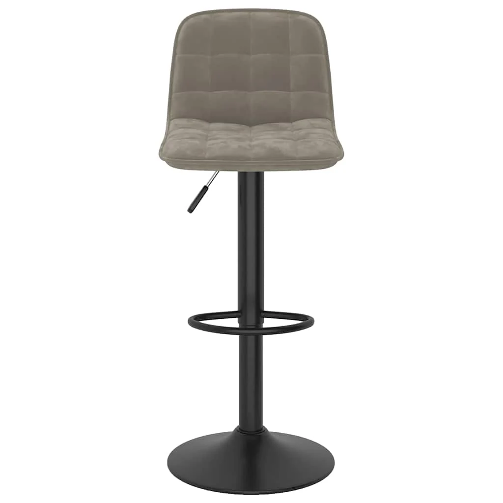 barstol fløjl lysegrå - Image 3