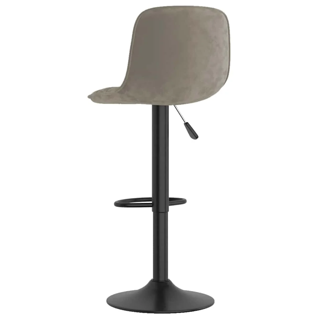 barstol fløjl lysegrå - Image 5