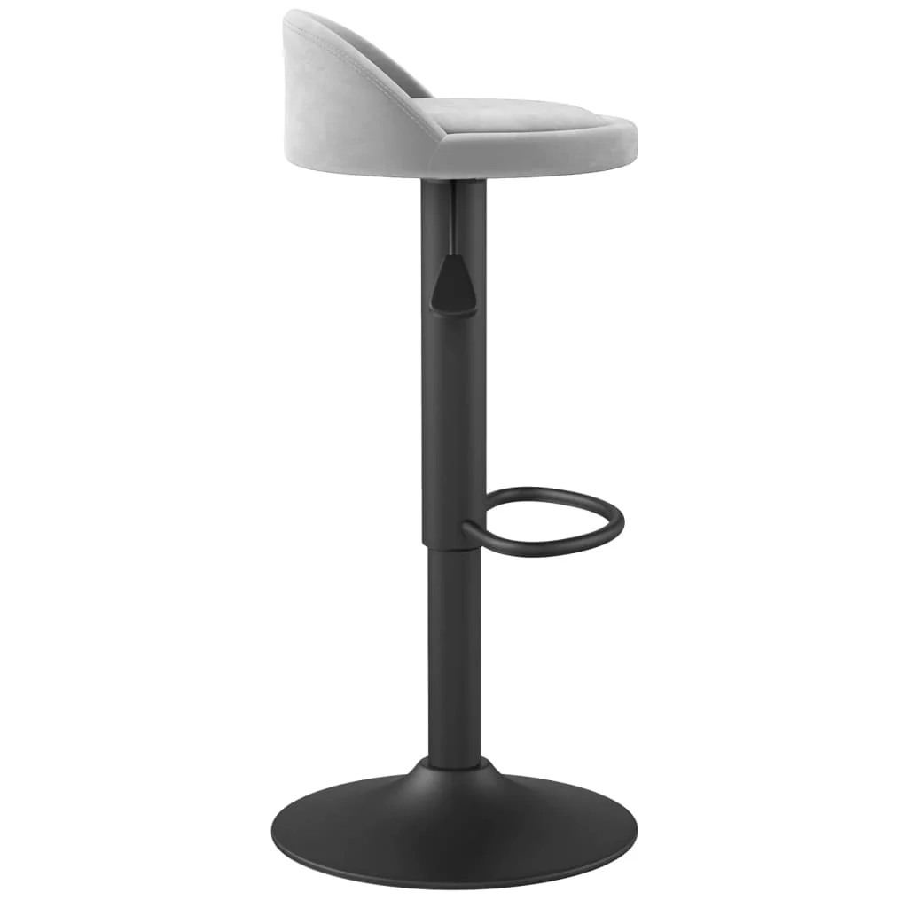 barstol fløjl lysegrå - Image 4