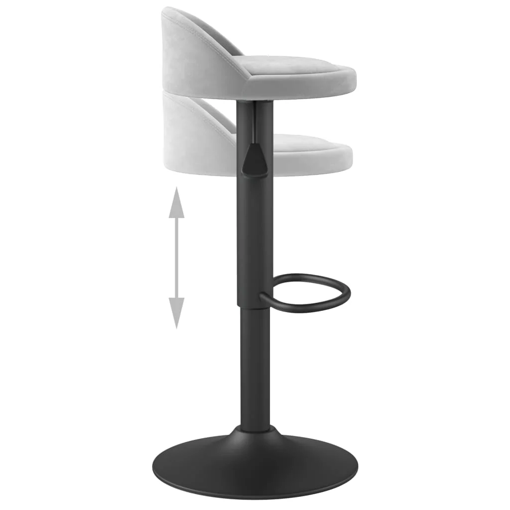 barstol fløjl lysegrå - Image 6