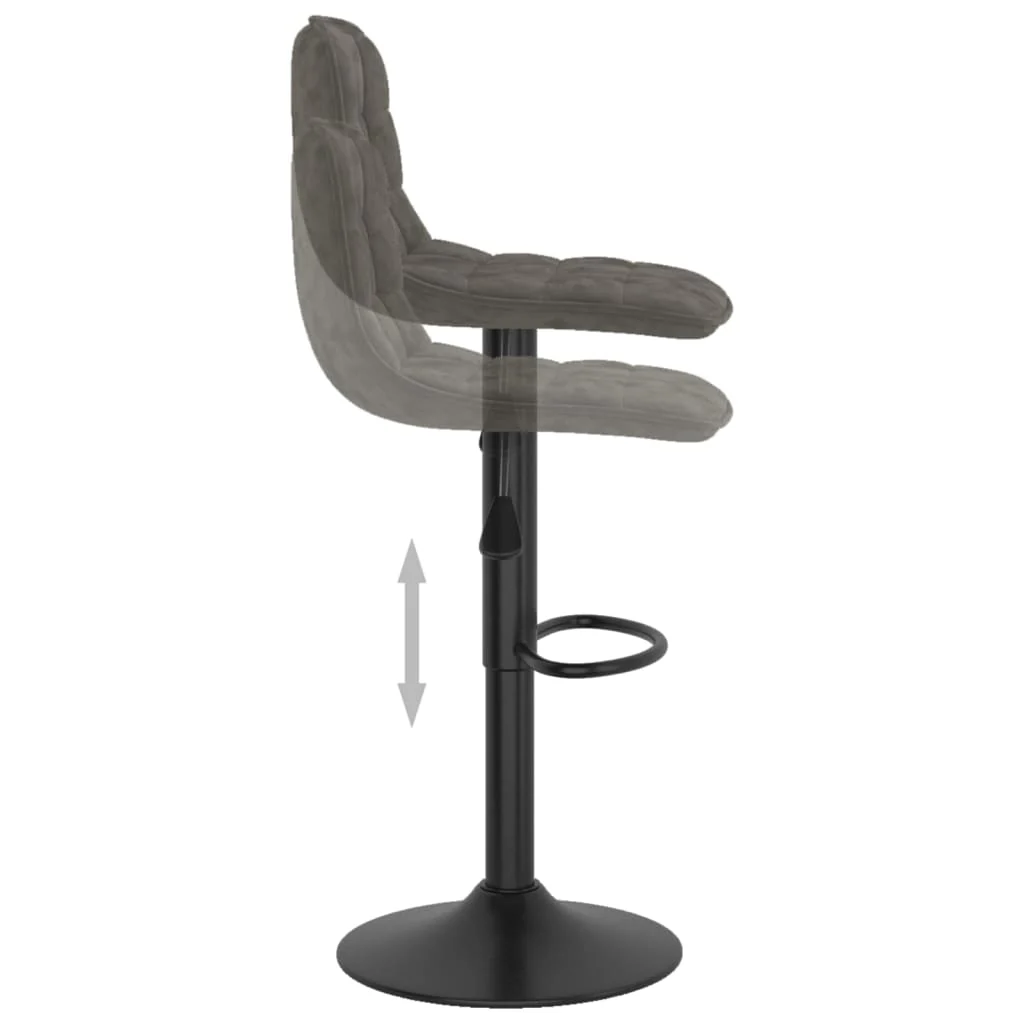 barstol fløjl mørkegrå - Image 6