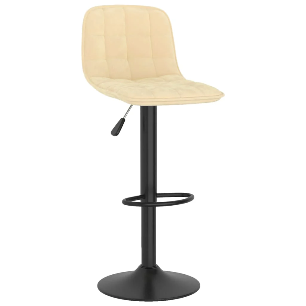 barstole 2 stk. fløjl cremefarvet - Image 3