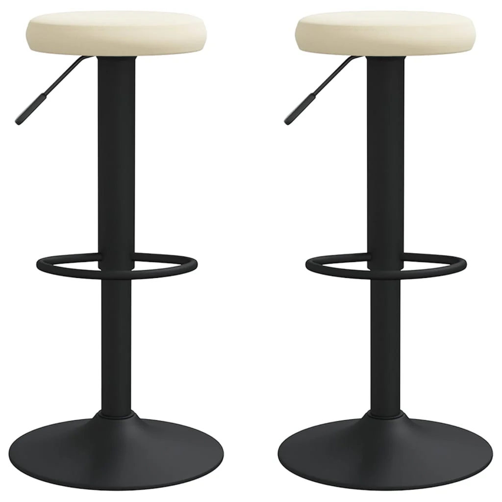 barstole 2 stk. fløjl cremefarvet - Image 2