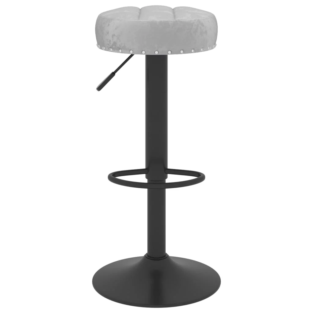 barstole 2 stk. fløjl grå - Image 4