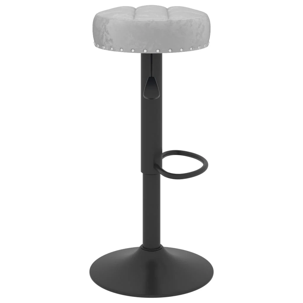 barstole 2 stk. fløjl grå - Image 5