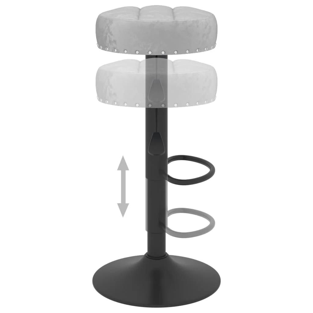 barstole 2 stk. fløjl grå - Image 7